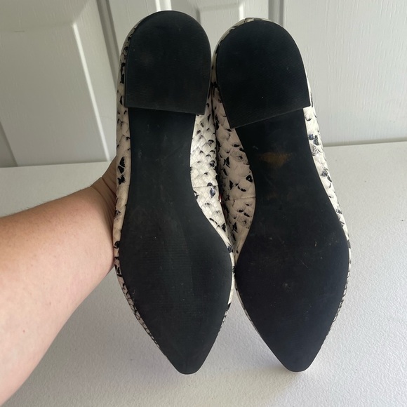 Calvin Klein black white reptile point toe flats - Picture 5 of 8